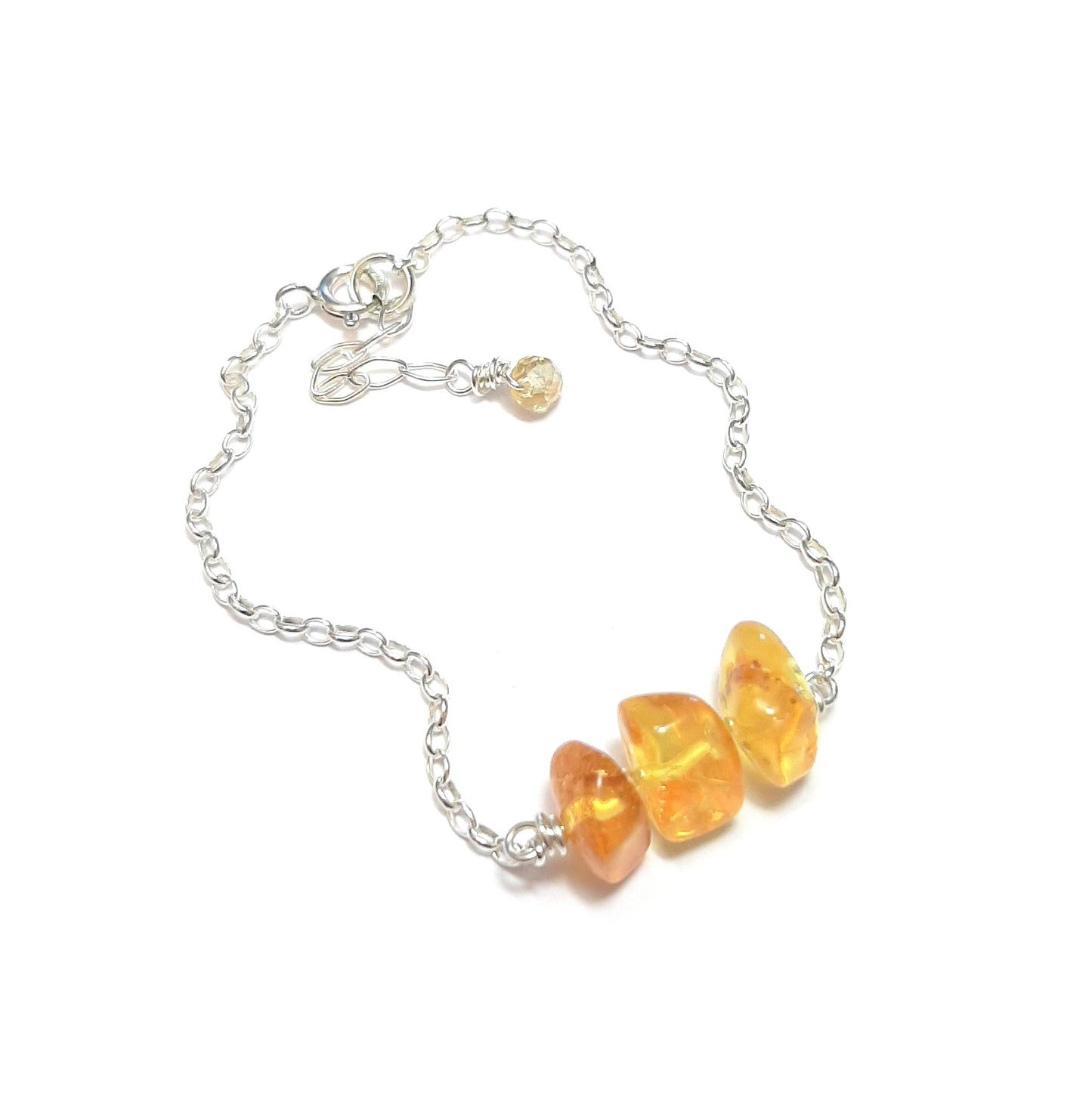 Coffret Boucles d'Oreilles et Bracelet en Argent 925 et Ambre