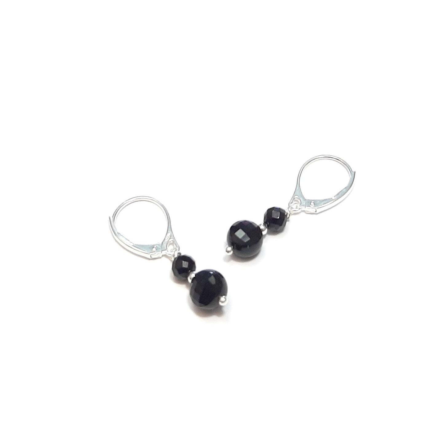 Coffret Boucles d'Oreilles et Bracelet en Argent 925 et Pierres Naturelles  Onyx