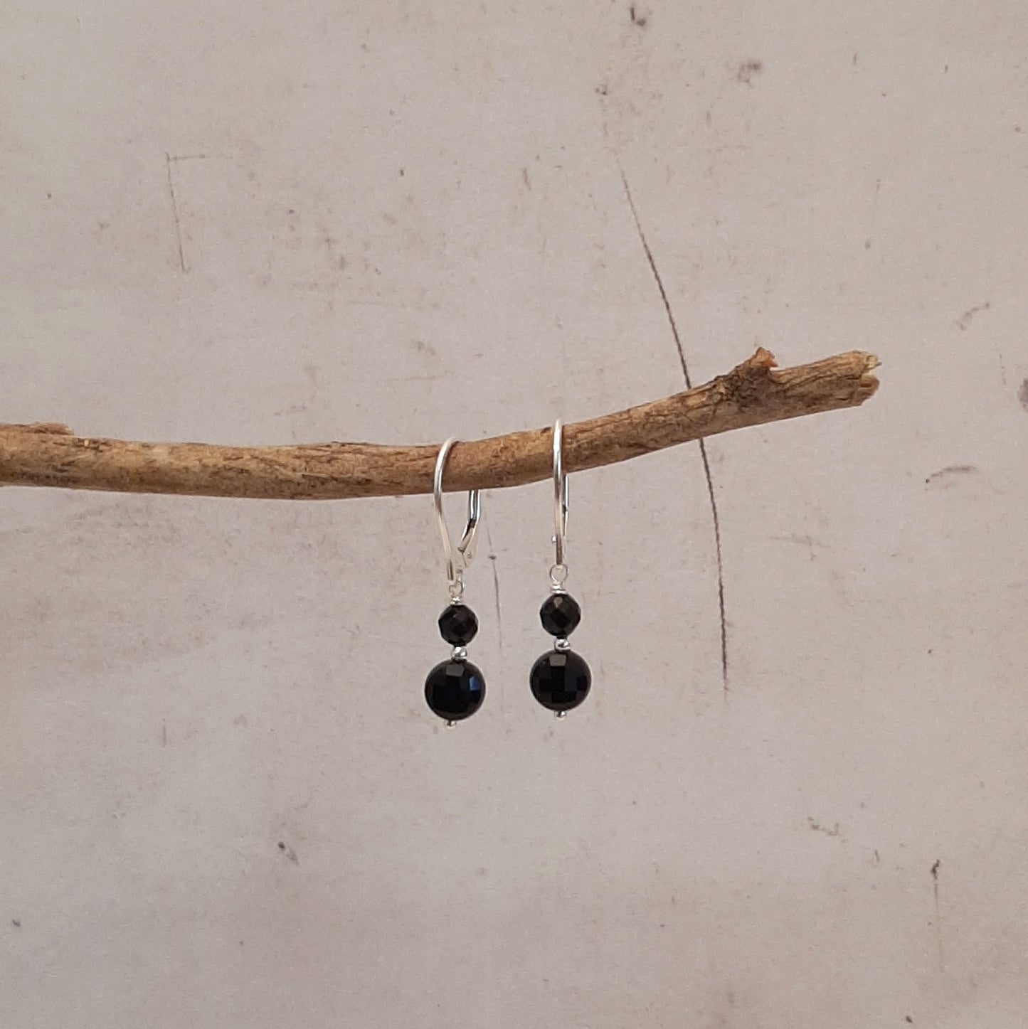 Coffret Boucles d'Oreilles et Bracelet en Argent 925 et Pierres Naturelles  Onyx